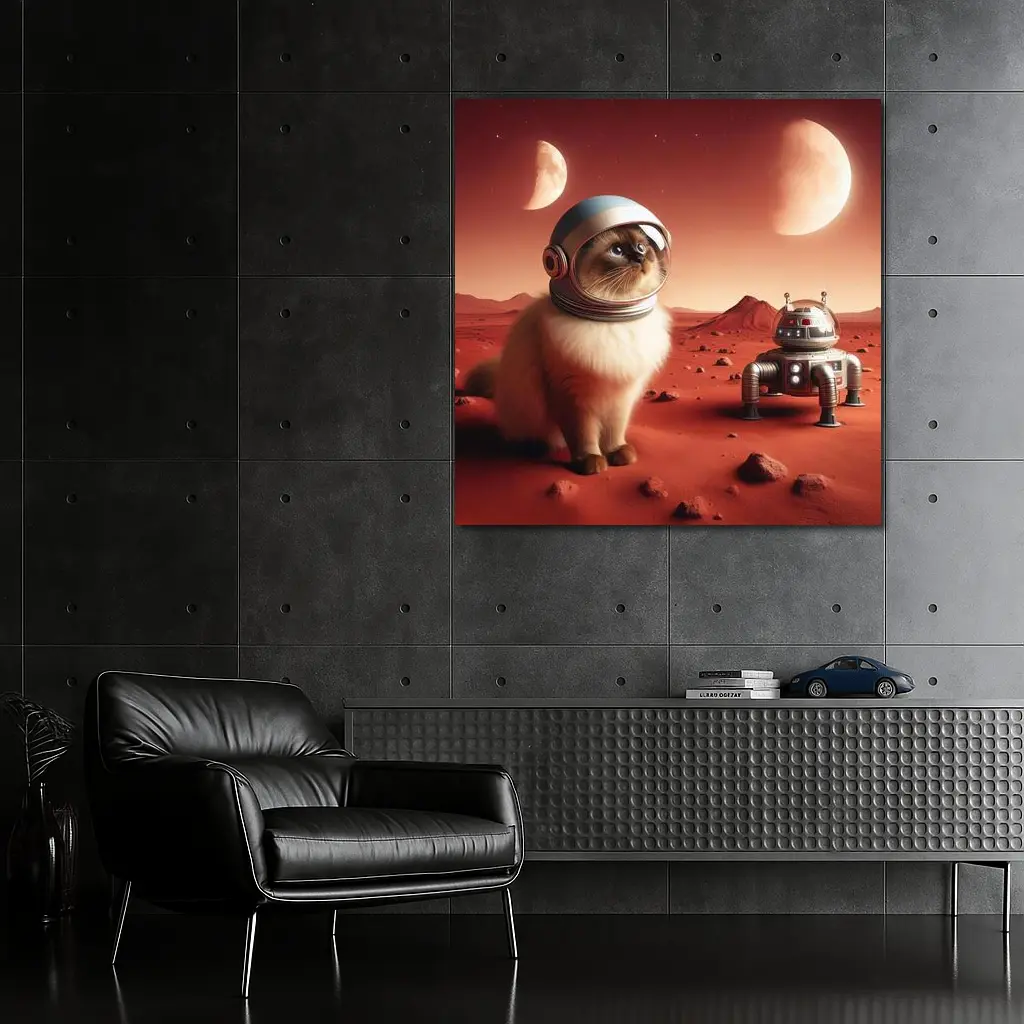 Himalayan Cat Astronaut on Mars Planet – Wall Art