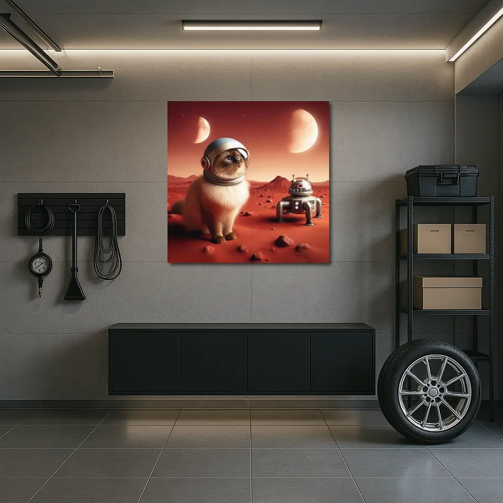 Himalayan Cat Astronaut on Mars Planet – Wall Art