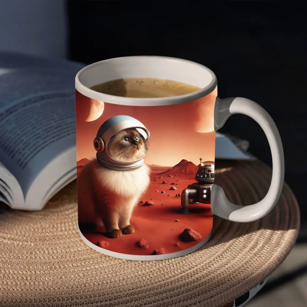 Himalayan Cat Astronaut on Mars Planet – Mugs