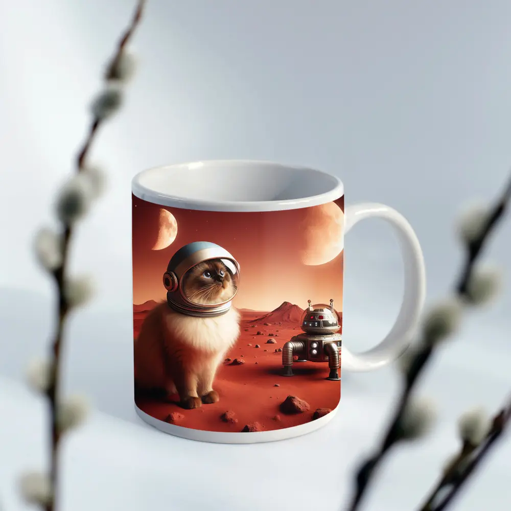 Himalayan Cat Astronaut on Mars Planet – Mugs