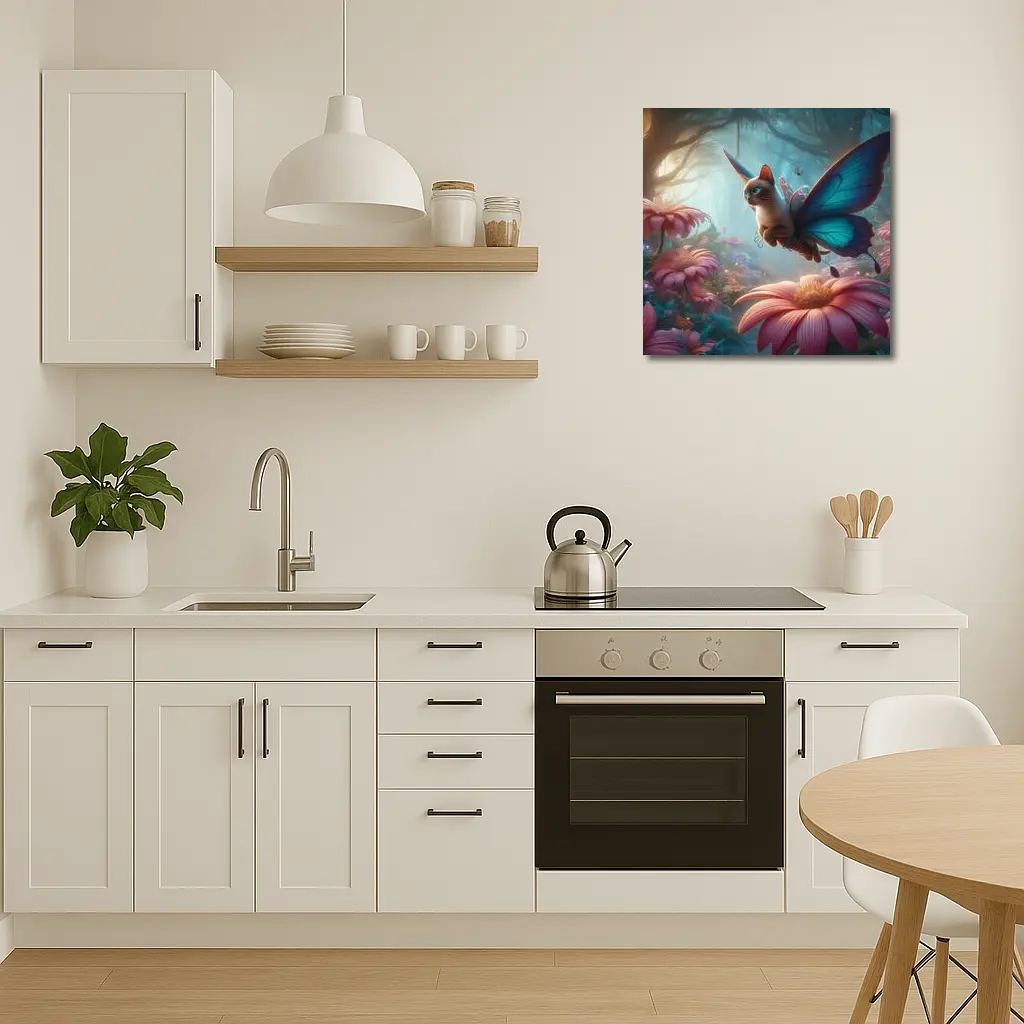 Siamese Cat Butterfly Wings Fantasy Forest – Wall Art