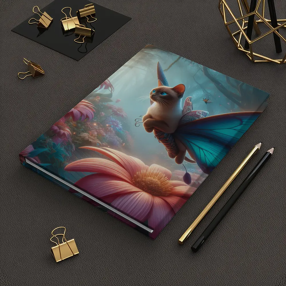 Siamese Cat Butterfly Wings Fantasy Forest – Notebooks