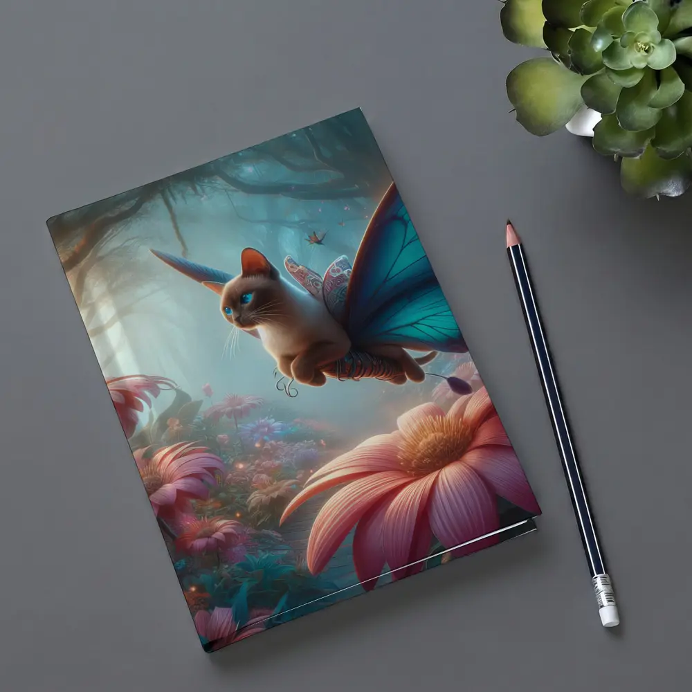 Siamese Cat Butterfly Wings Fantasy Forest – Notebooks
