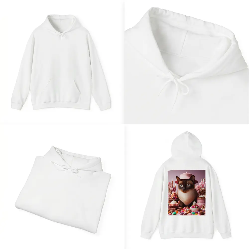 Siamese Cat Pink Hat Candy Sweets – Hoodies