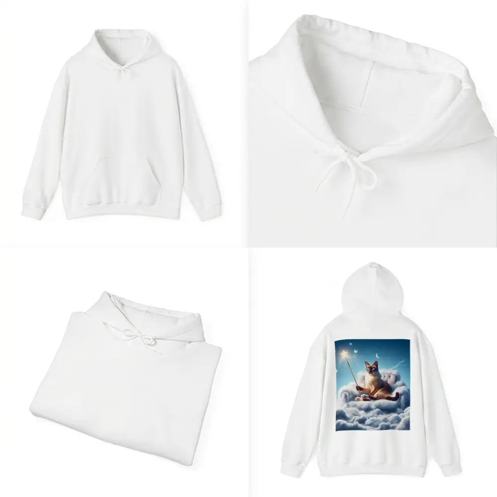 Siamese Cat Wizard Star Wand Clouds – Hoodies