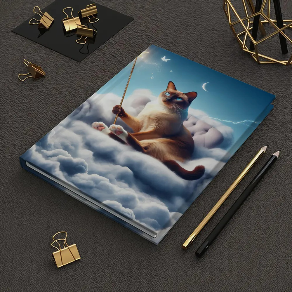 Siamese Cat Wizard Star Wand Clouds – Notebooks