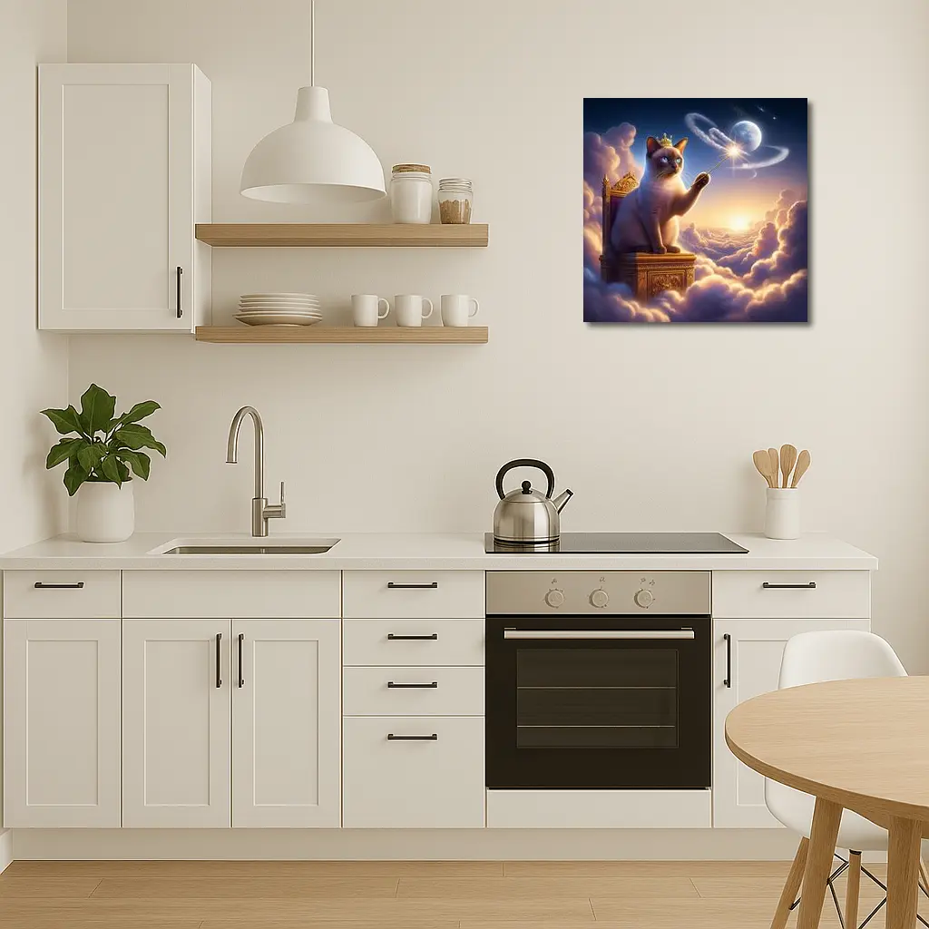 Siamese Cat King Magic Wand Clouds – Wall Art