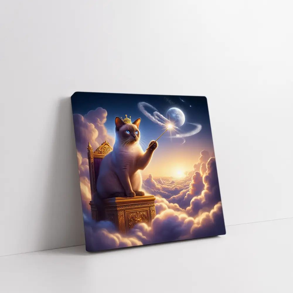 Siamese Cat King Magic Wand Clouds – Wall Art