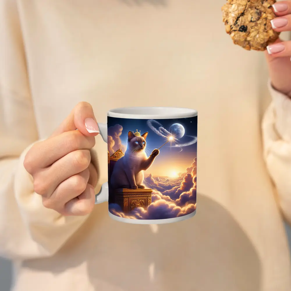Siamese Cat King Magic Wand Clouds – Mugs