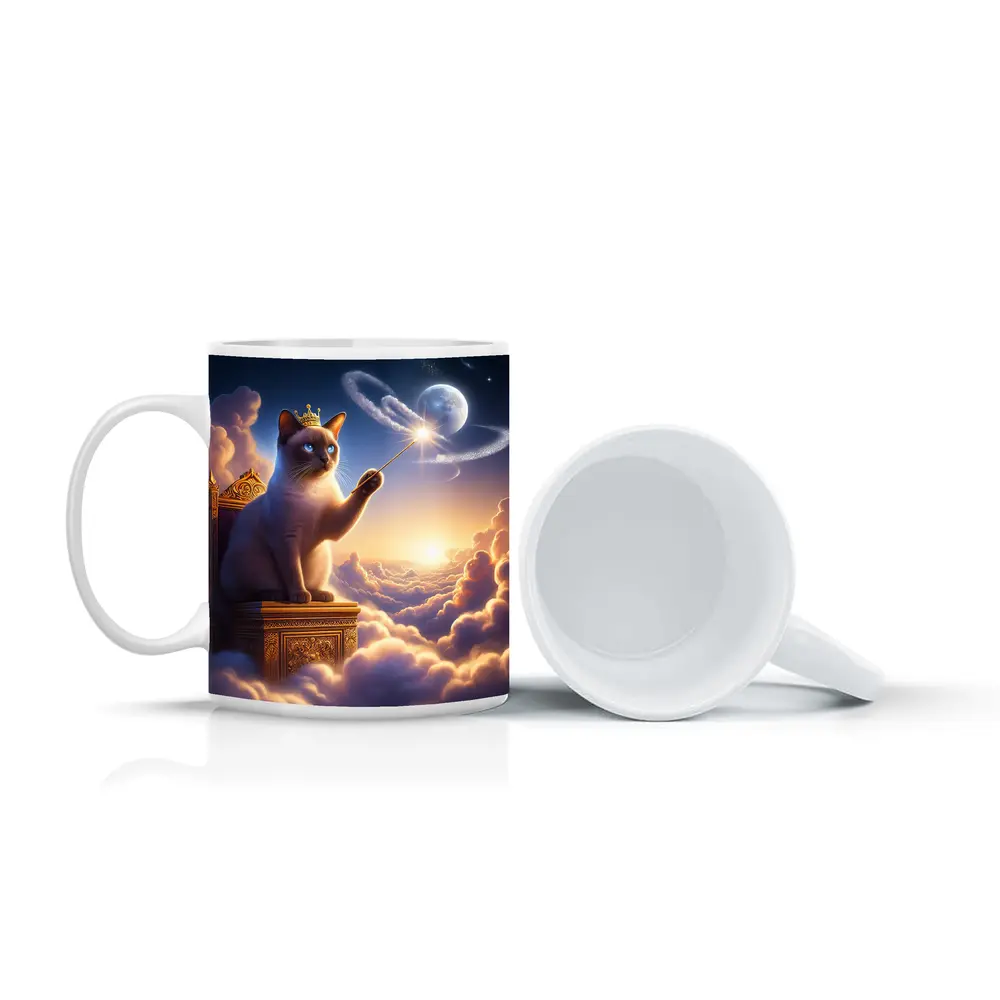 Siamese Cat King Magic Wand Clouds – Mugs