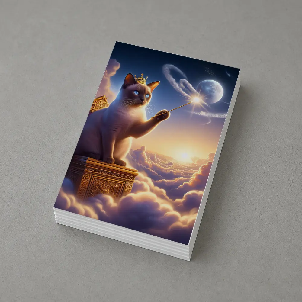Siamese Cat King Magic Wand Clouds – Postcards