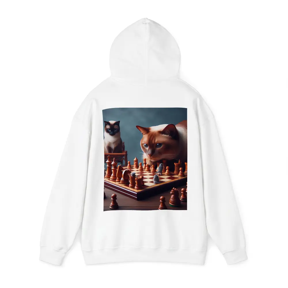 Siamese Cats Playing Chess Focused Game – Hoodies
