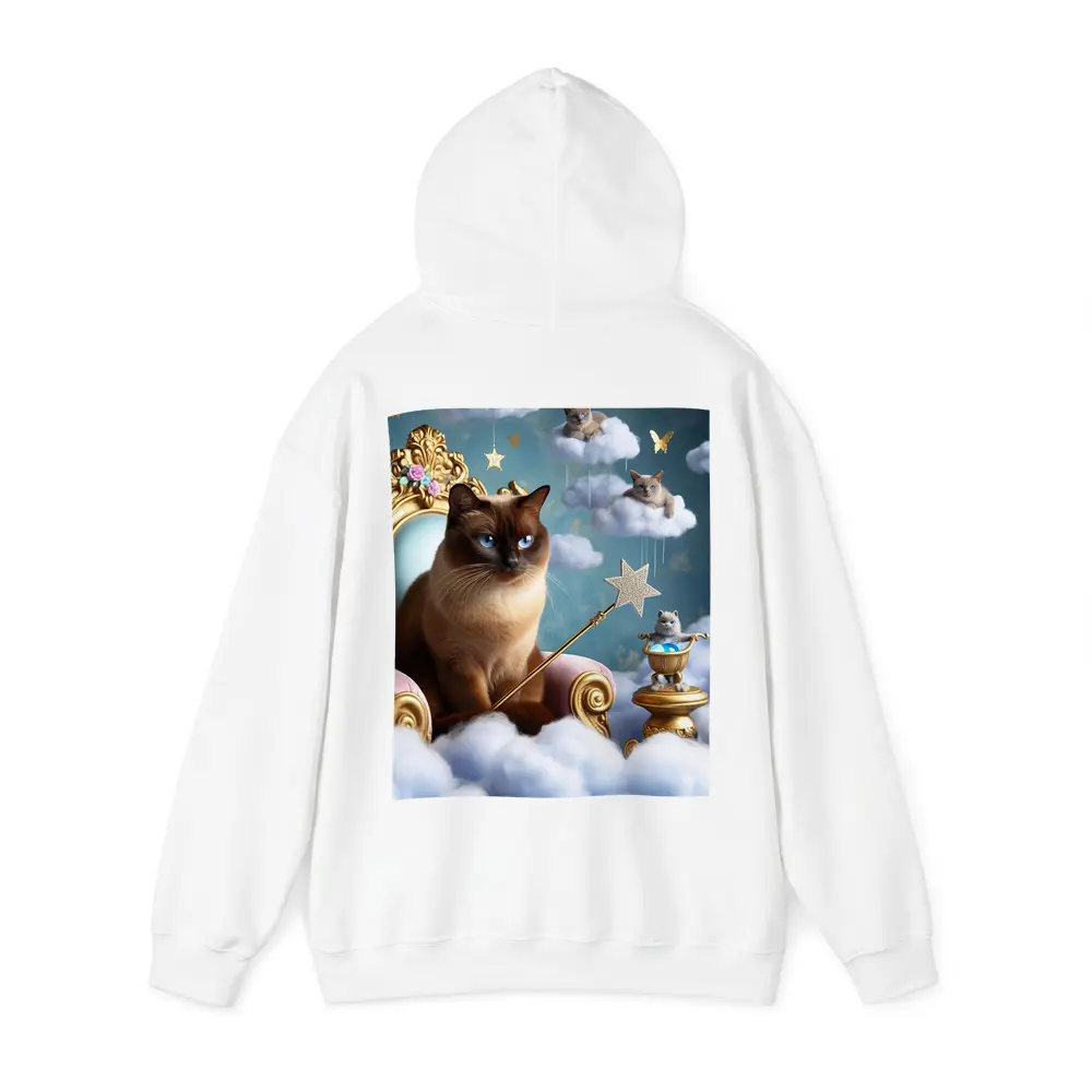 Siamese Cat Royal Throne Fantasy Cloud Scene – Hoodies