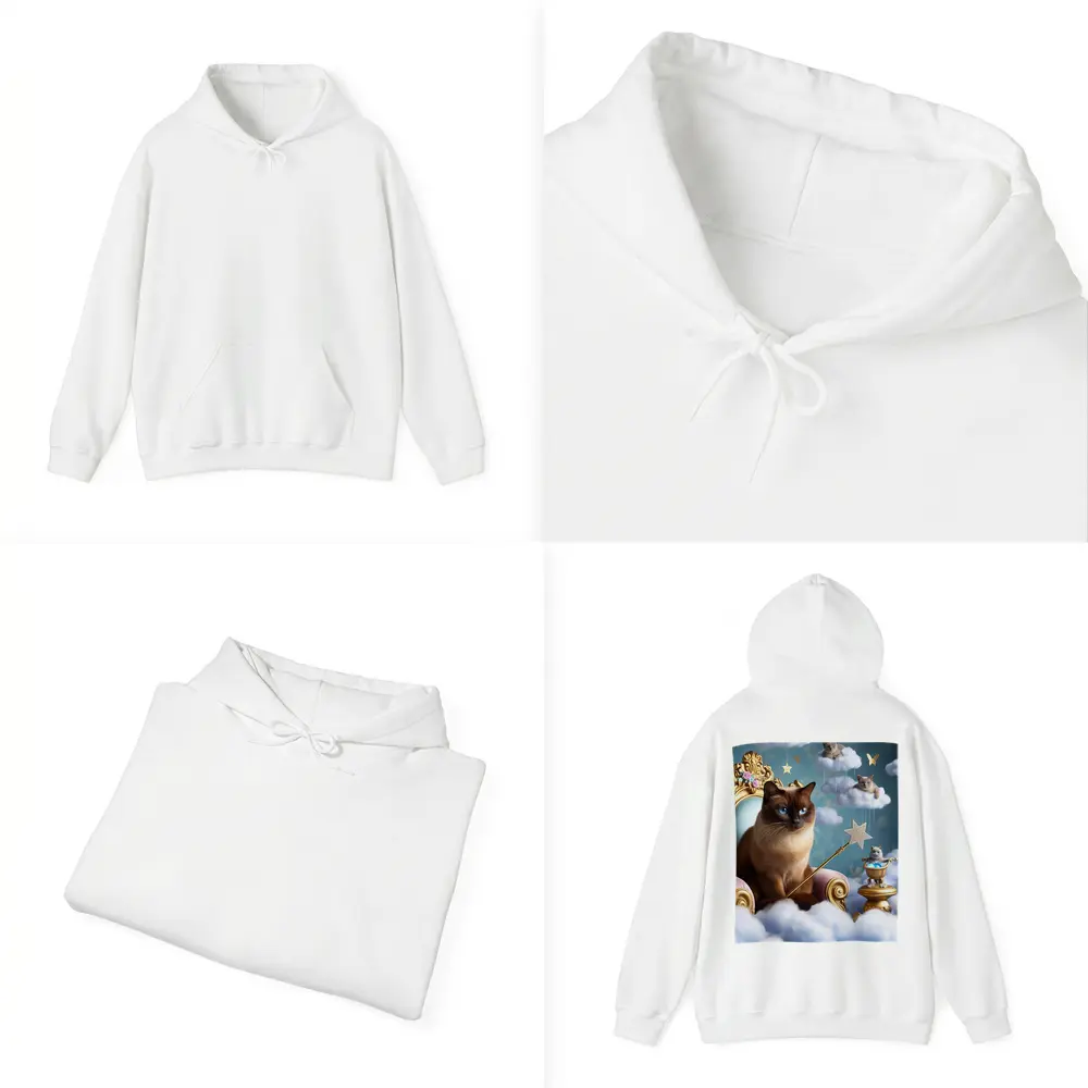 Siamese Cat Royal Throne Fantasy Cloud Scene – Hoodies