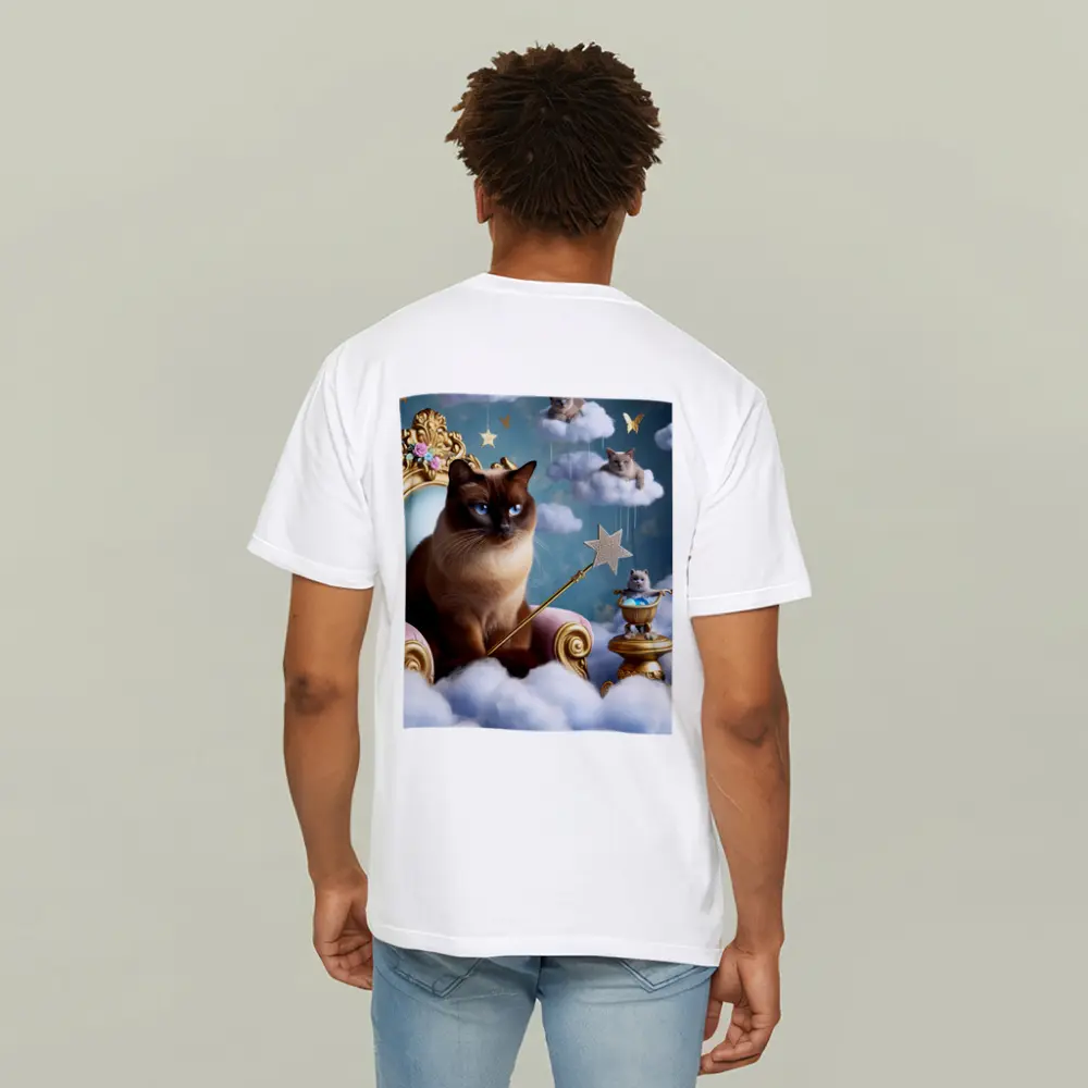 Siamese Cat Royal Throne Fantasy Cloud Scene – T-Shirts