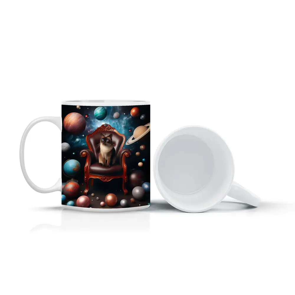 Siamese Cat Throne Cosmic Space Planets – Mugs