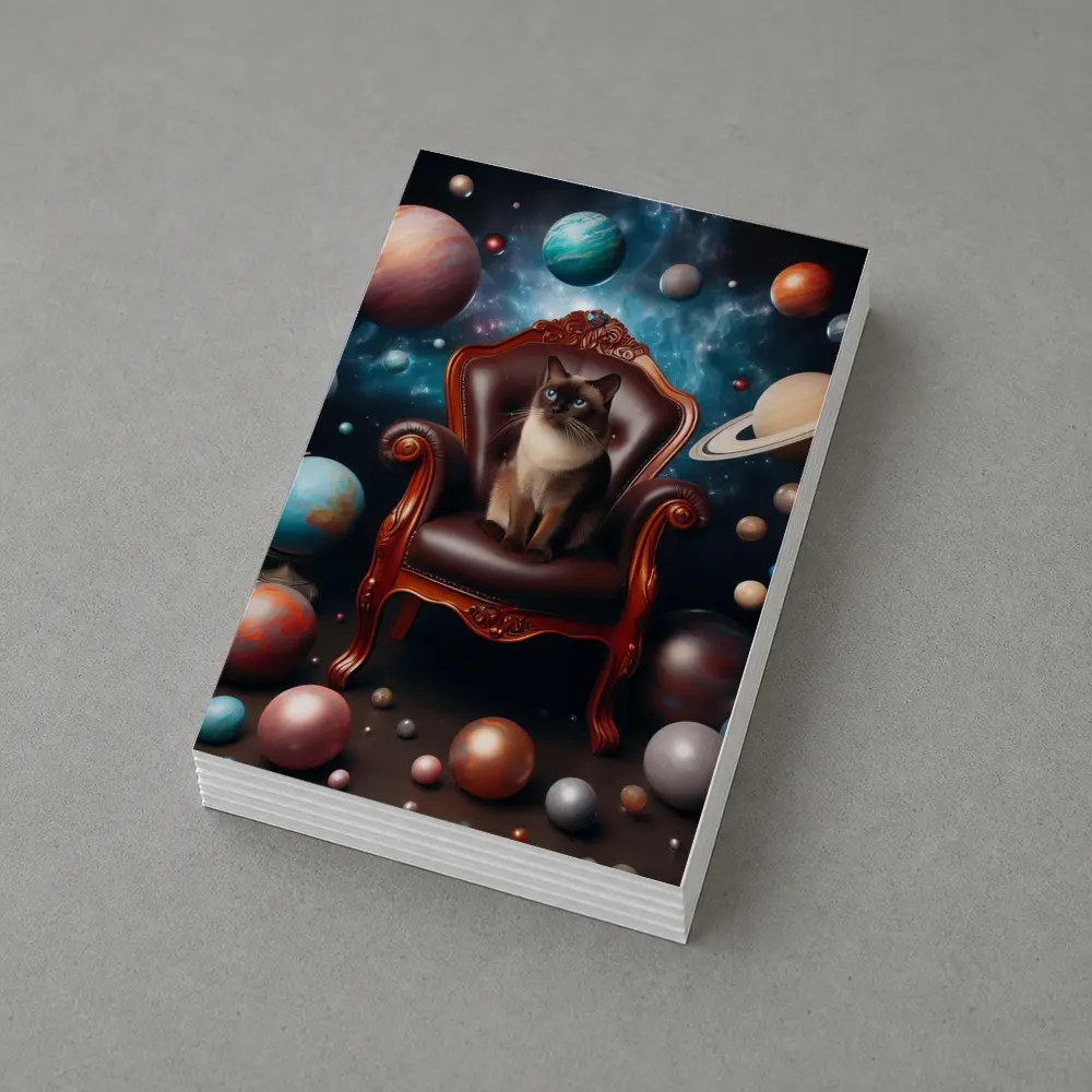 Siamese Cat Throne Cosmic Space Planets – Postcards