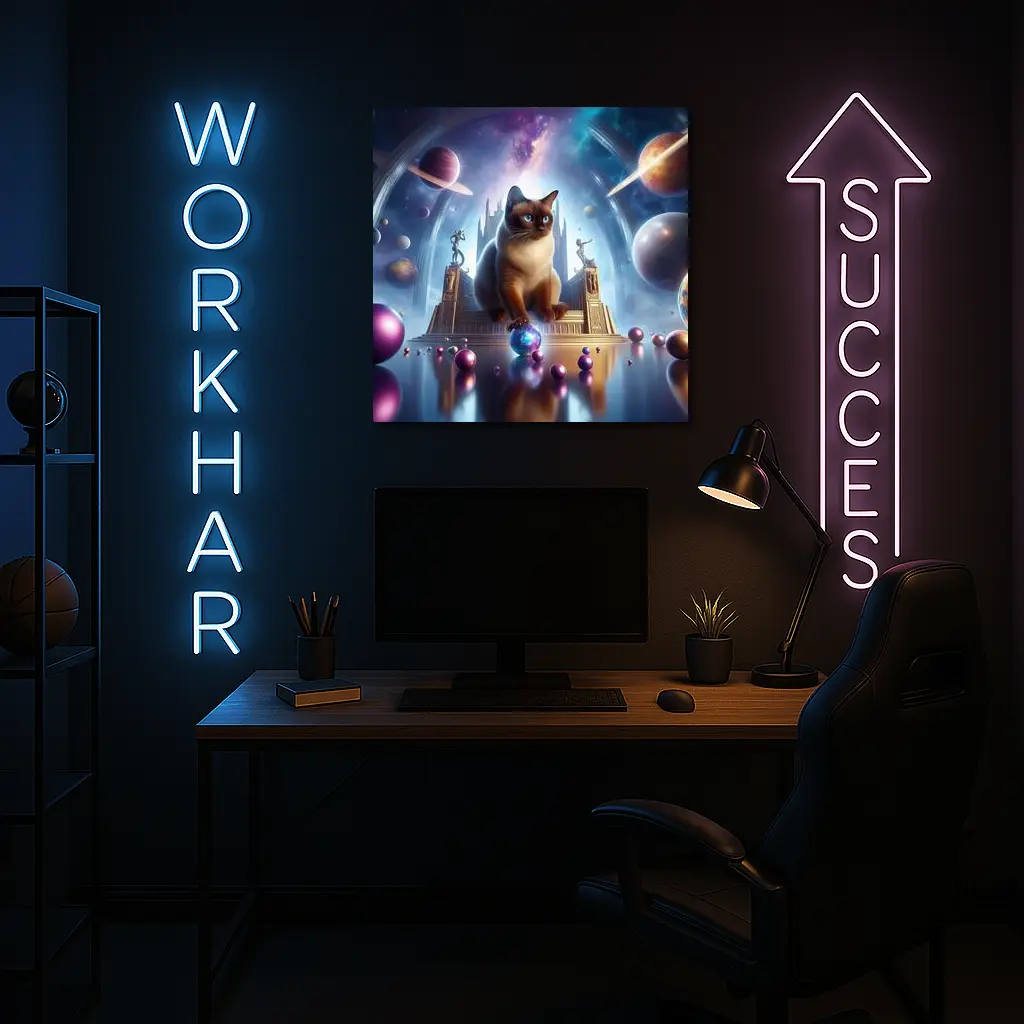 Siamese Cat Space Palace Cosmic Fantasy – Wall Art