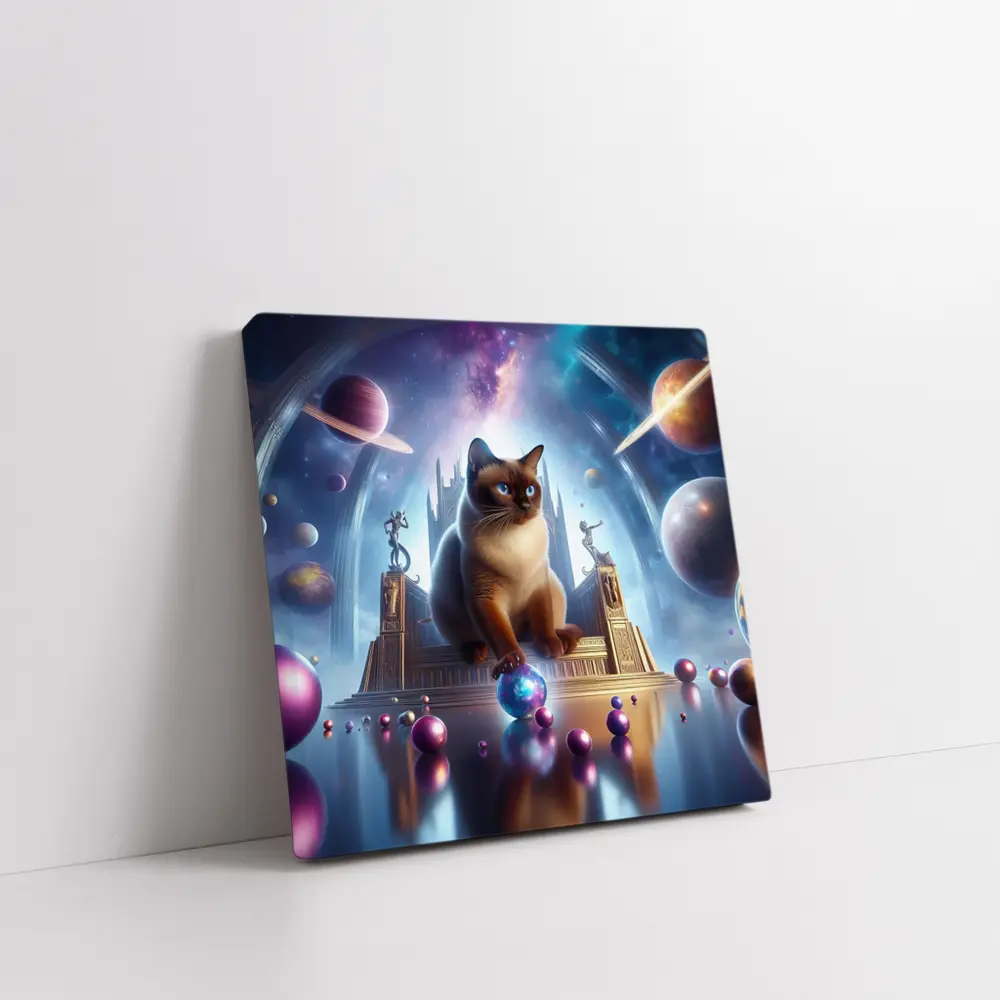 Siamese Cat Space Palace Cosmic Fantasy – Wall Art