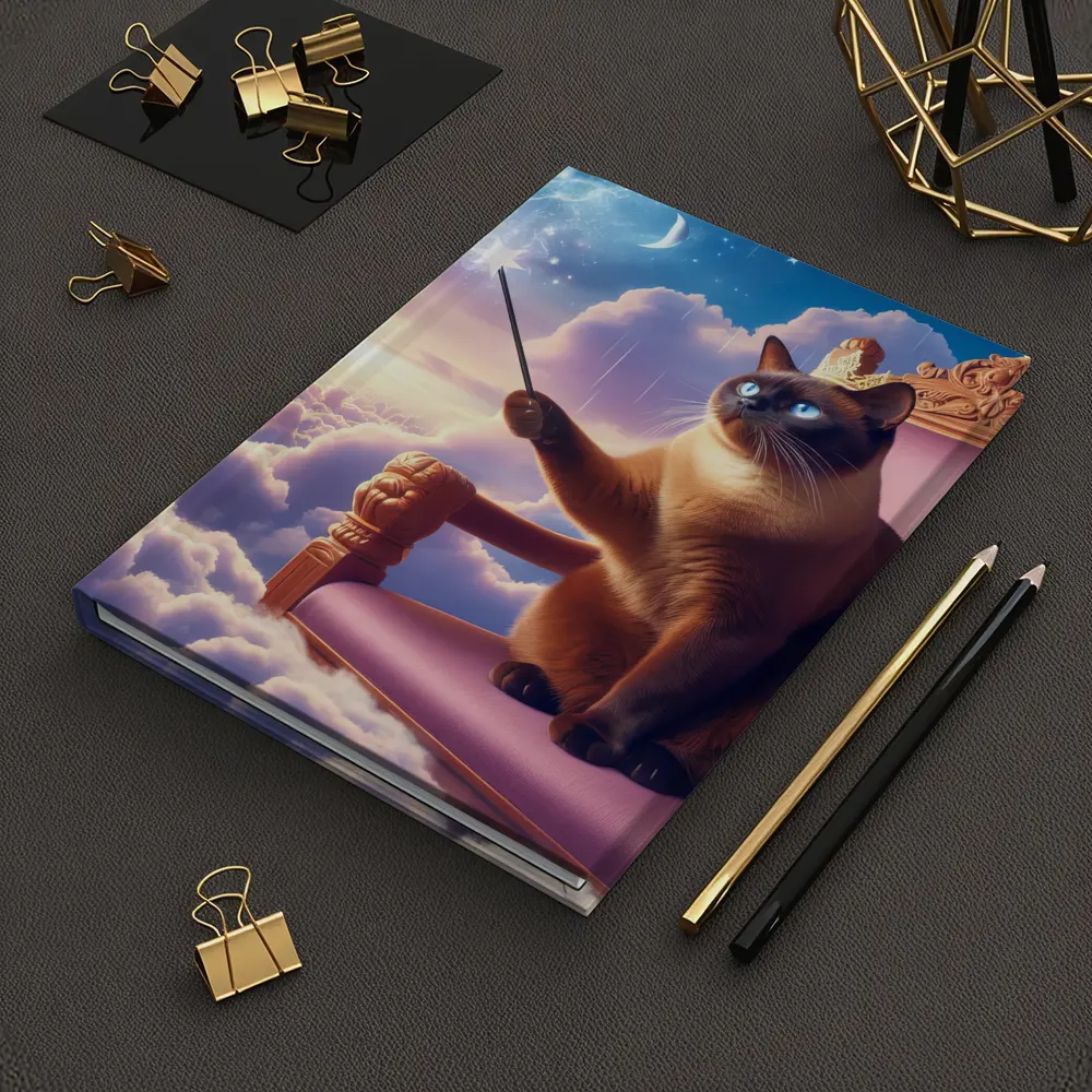 Siamese Cat King Throne Clouds Fantasy – Notebooks