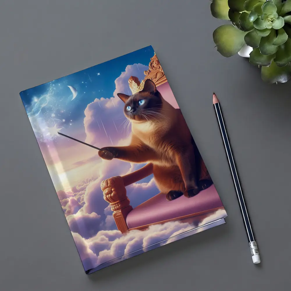 Siamese Cat King Throne Clouds Fantasy – Notebooks
