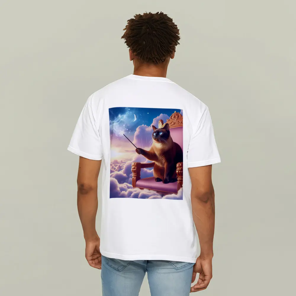 Siamese Cat King Throne Clouds Fantasy – T-Shirts