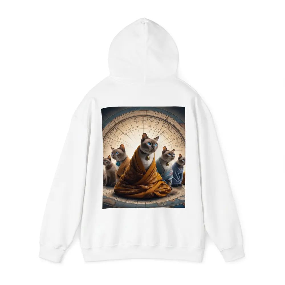 Siamese Cats Robed Zodiac Wheel Background – Hoodies