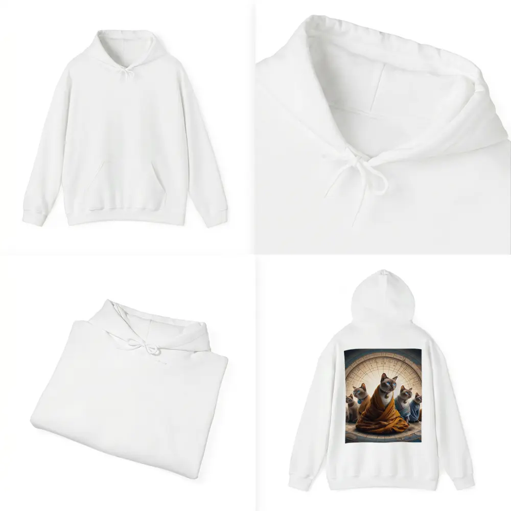 Siamese Cats Robed Zodiac Wheel Background – Hoodies