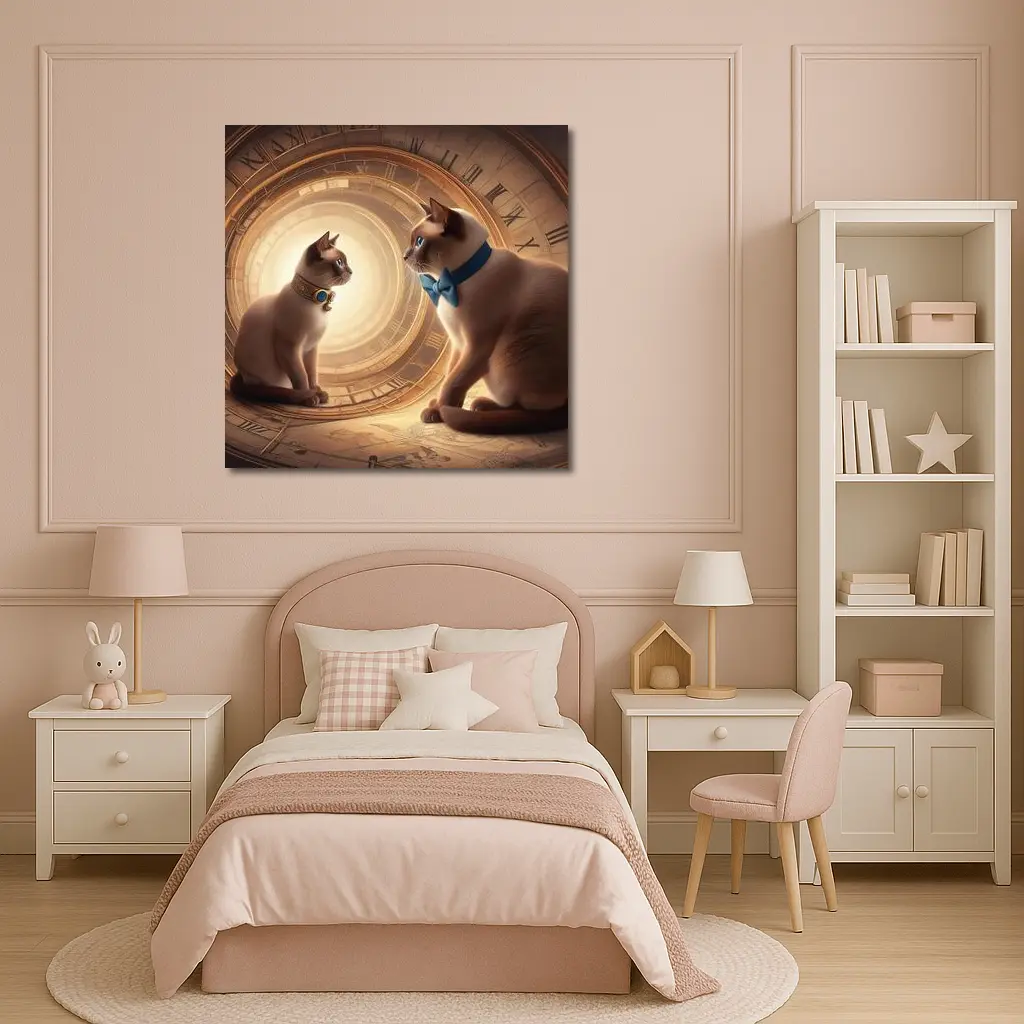 Siamese Cats Blue Eyes Giant Clock – Wall Art