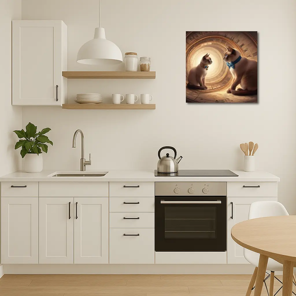 Siamese Cats Blue Eyes Giant Clock – Wall Art