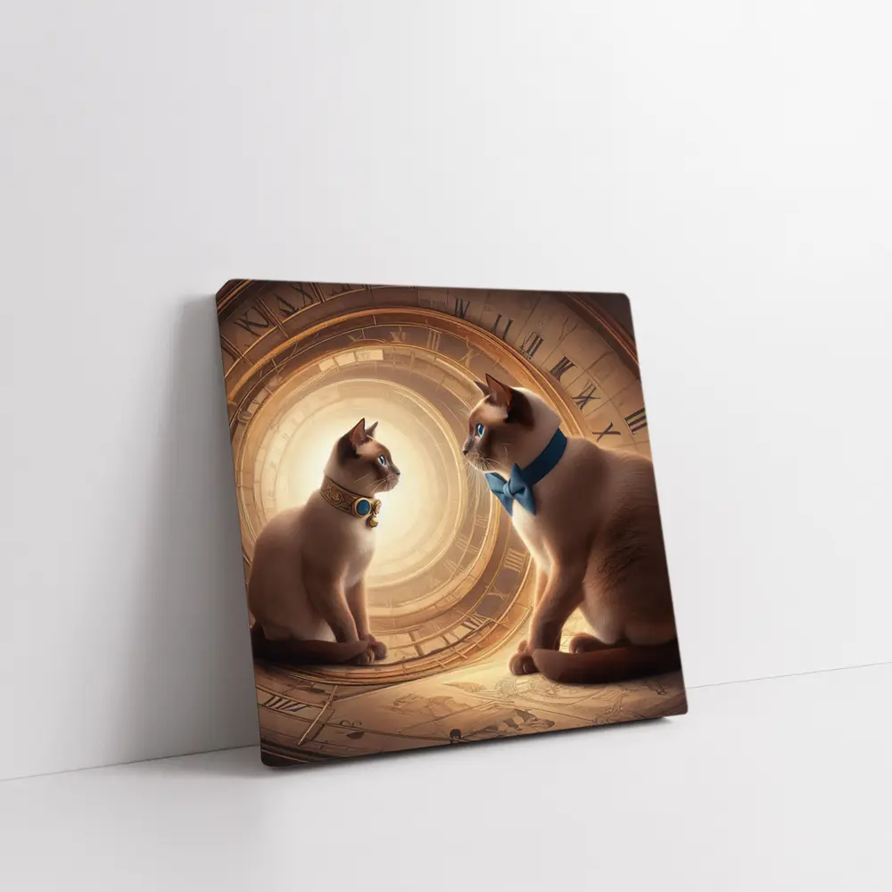Siamese Cats Blue Eyes Giant Clock – Wall Art