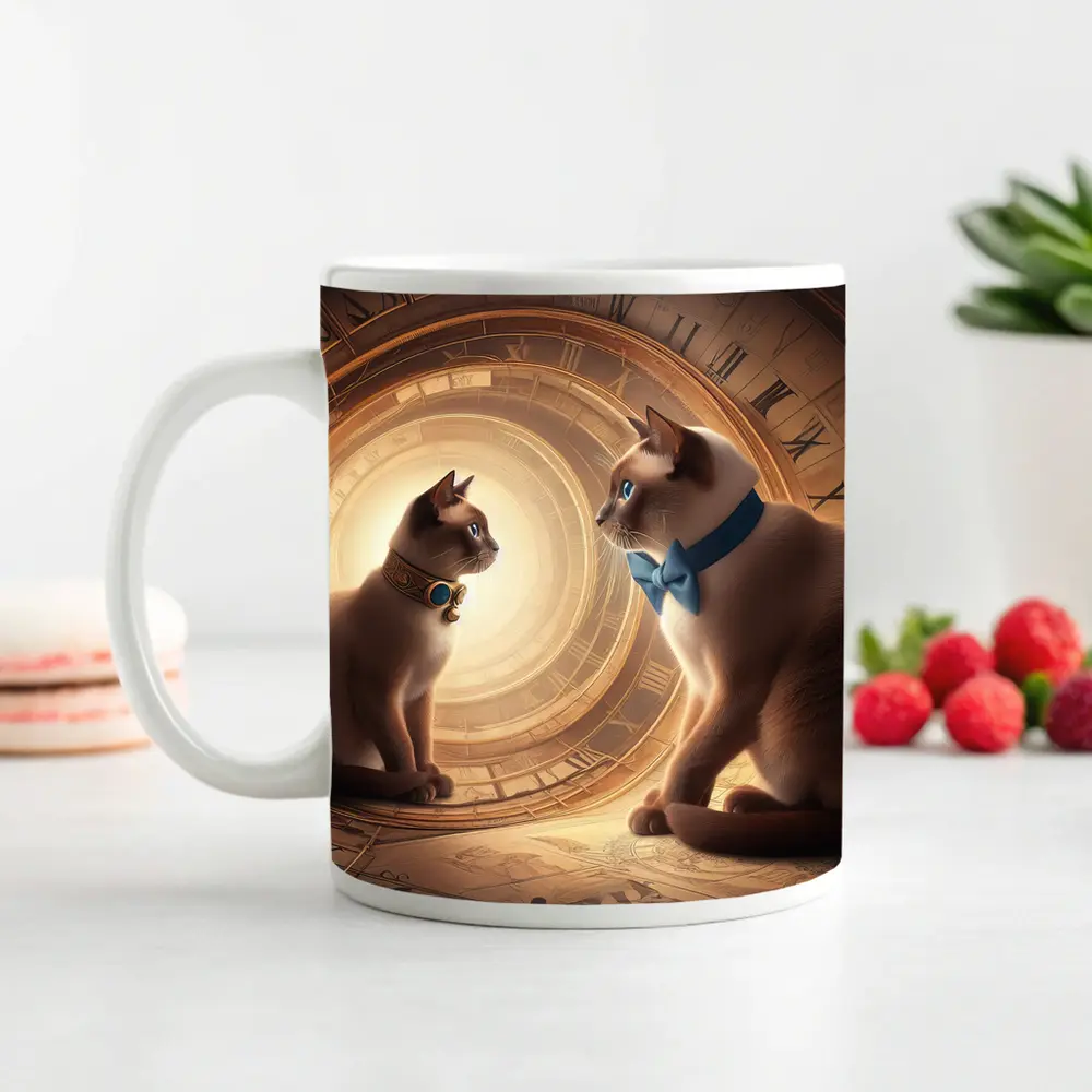 Siamese Cats Blue Eyes Giant Clock – Mugs