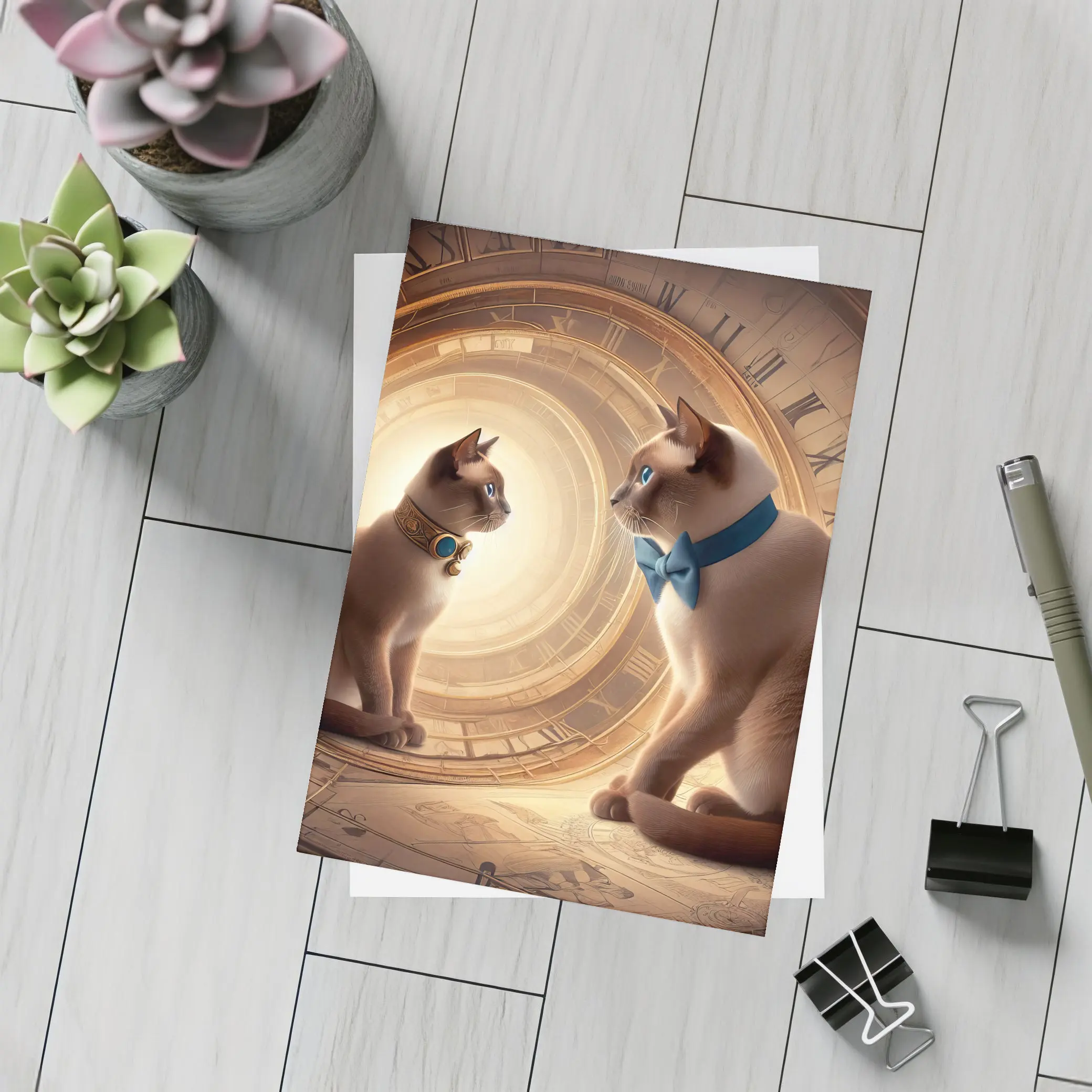 Siamese Cats Blue Eyes Giant Clock – Postcards