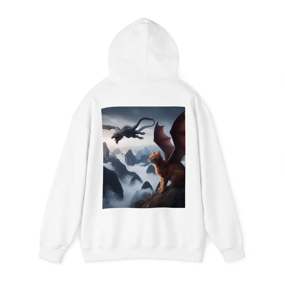 Orange Cat Dragon Wings Misty Mountain Fantasy – Hoodies