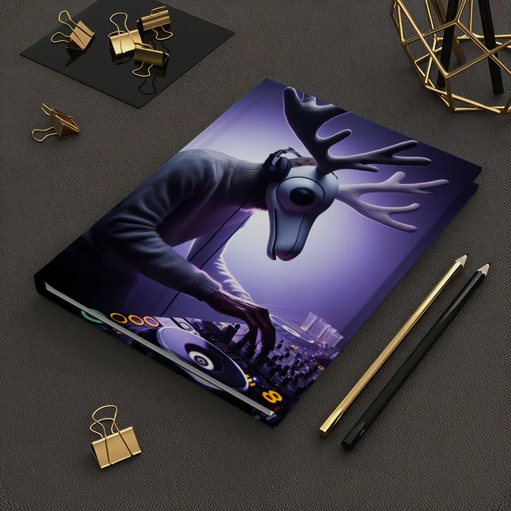 Deer DJ Spinning Tracks Purple Club Night – Notebooks