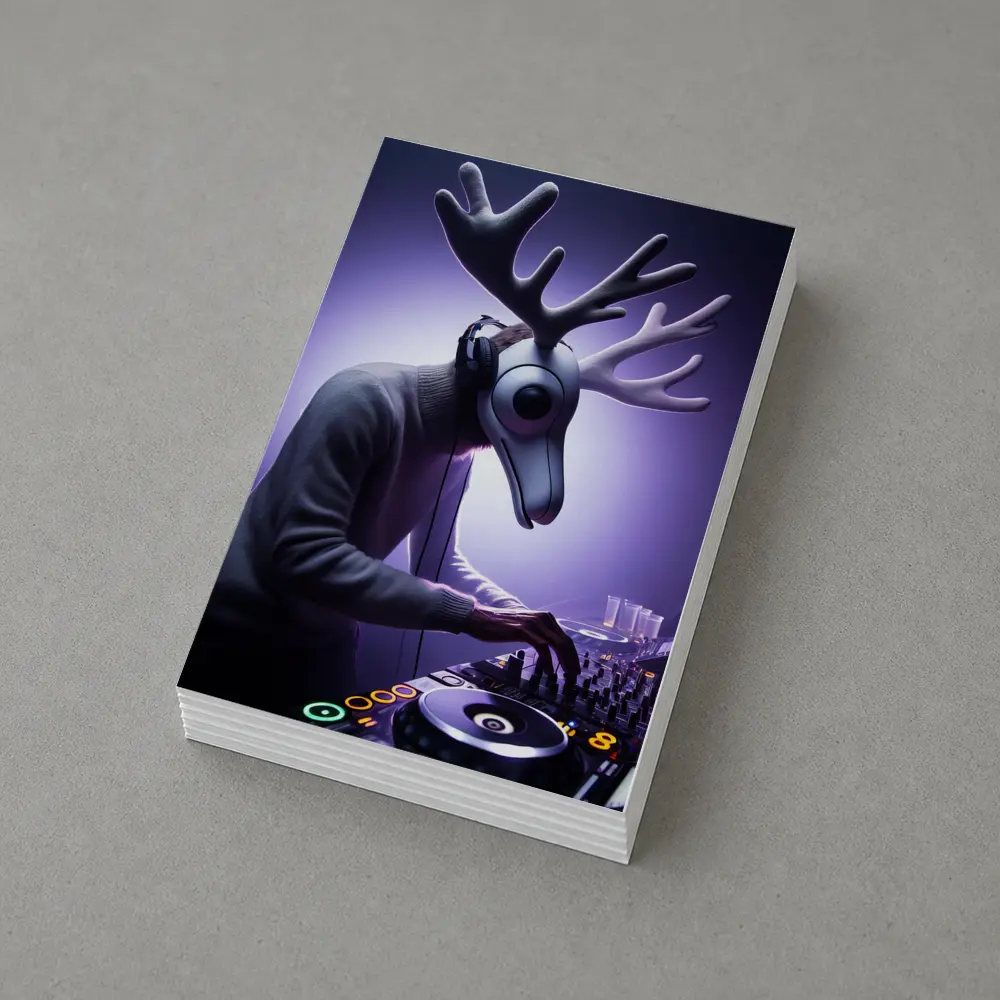 Deer DJ Spinning Tracks Purple Club Night – Postcards