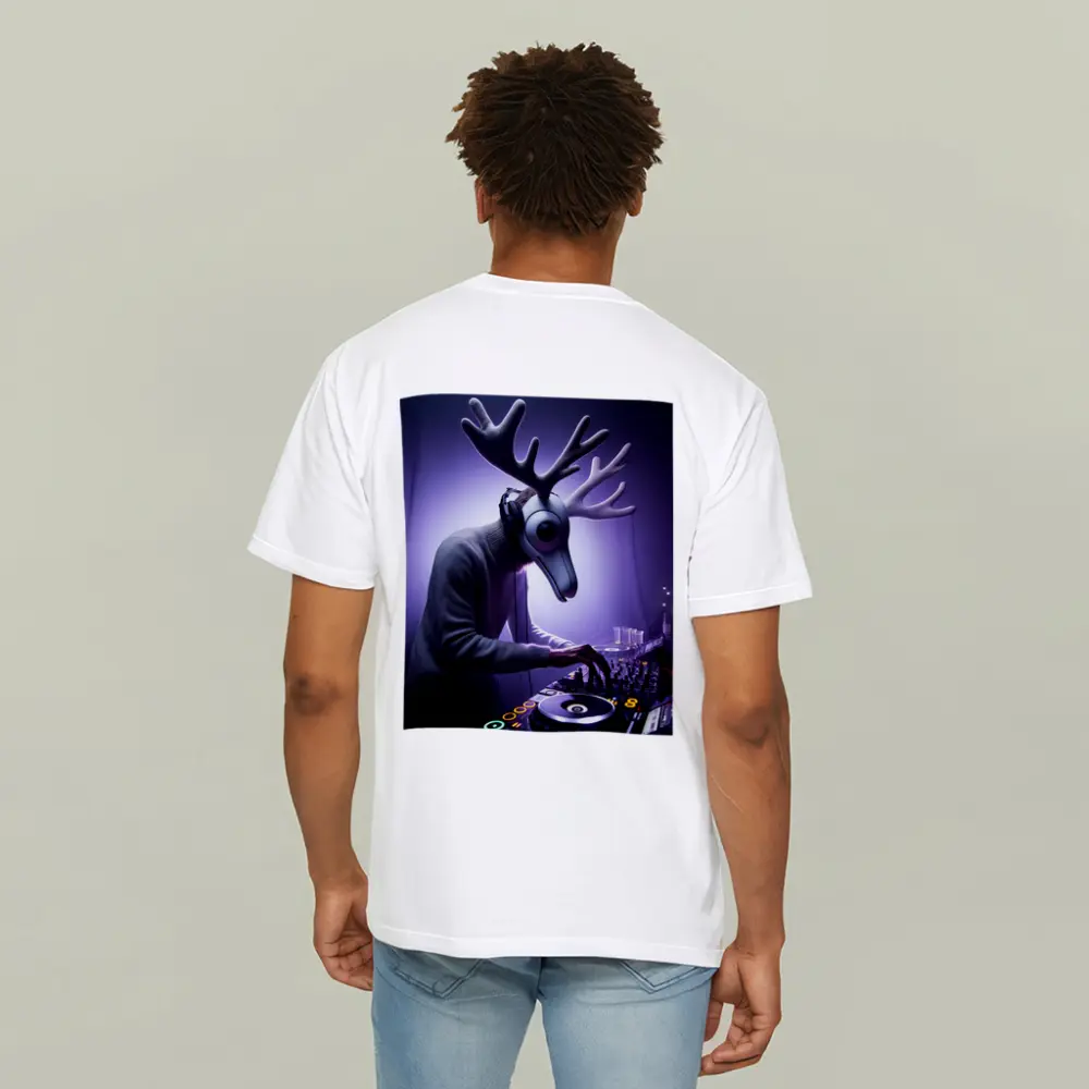 Deer DJ Spinning Tracks Purple Club Night – T-Shirts