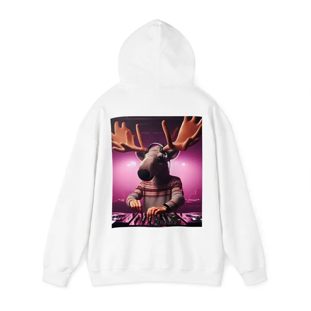 Moose DJ Spinning Records Pink Neon Club – Hoodies