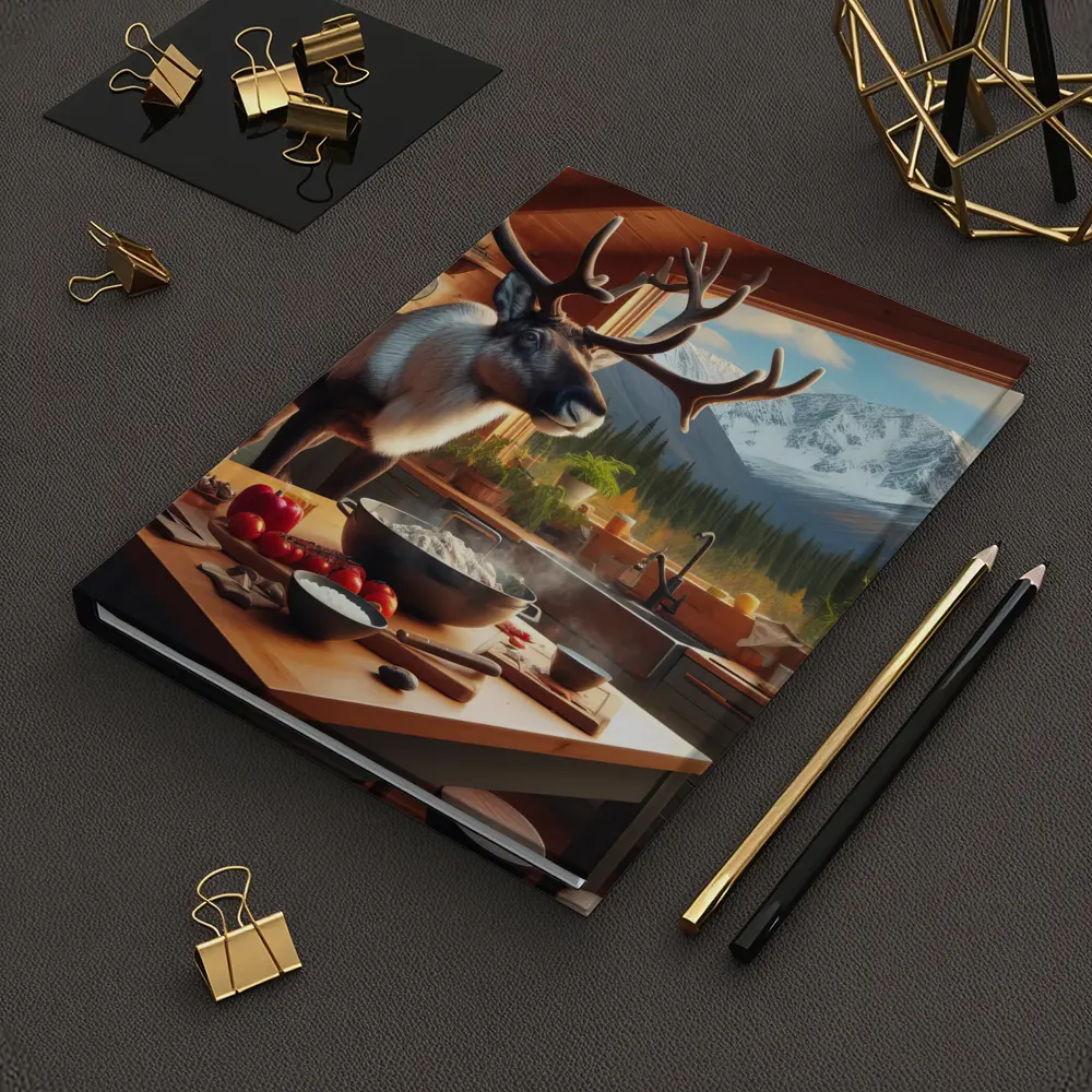 Caribou Cooking in Mountain Cabin Kitchen – Notebooks