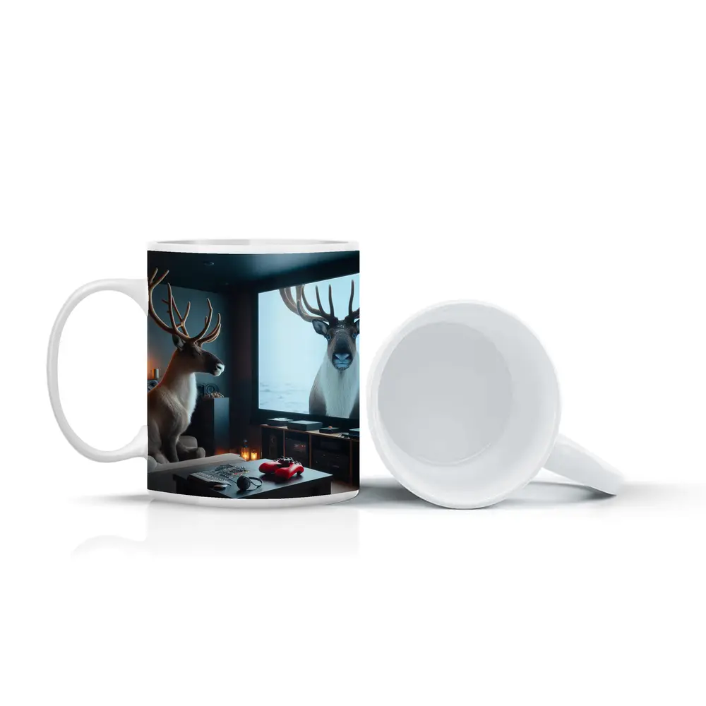 Caribou Watching Himself On Big Screen – Mugs