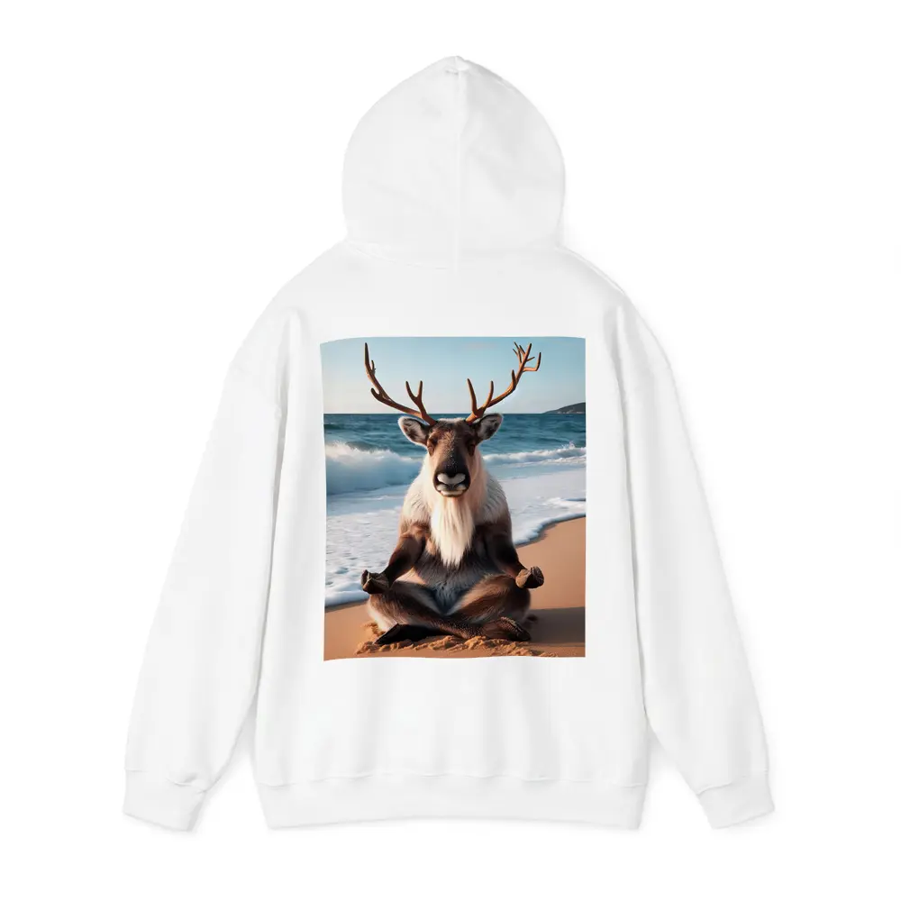 Reindeer Meditating on Sunny Beach – Hoodies
