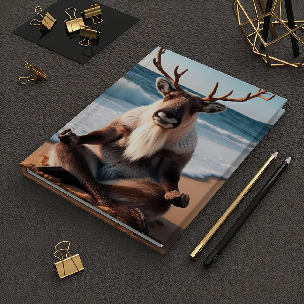 Reindeer Meditating on Sunny Beach – Notebooks