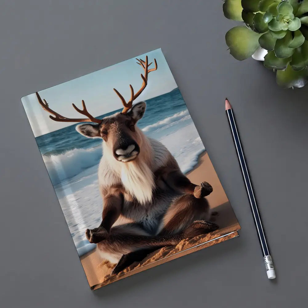 Reindeer Meditating on Sunny Beach – Notebooks