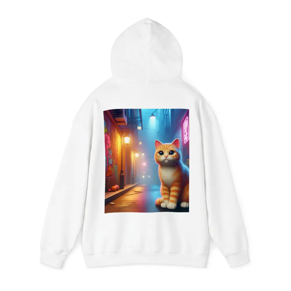 Orange Tabby Cat Neon Alley Graffiti Street – Hoodies