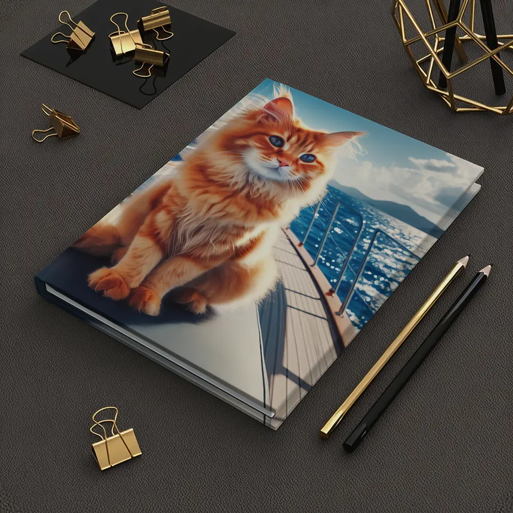 Orange Maine Coon Cat On Sailing Yacht – Notebooks
