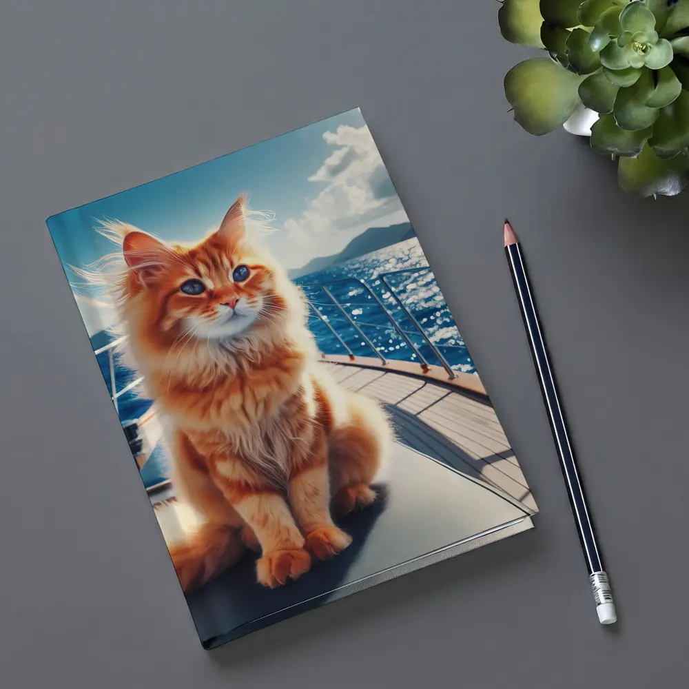 Orange Maine Coon Cat On Sailing Yacht – Notebooks