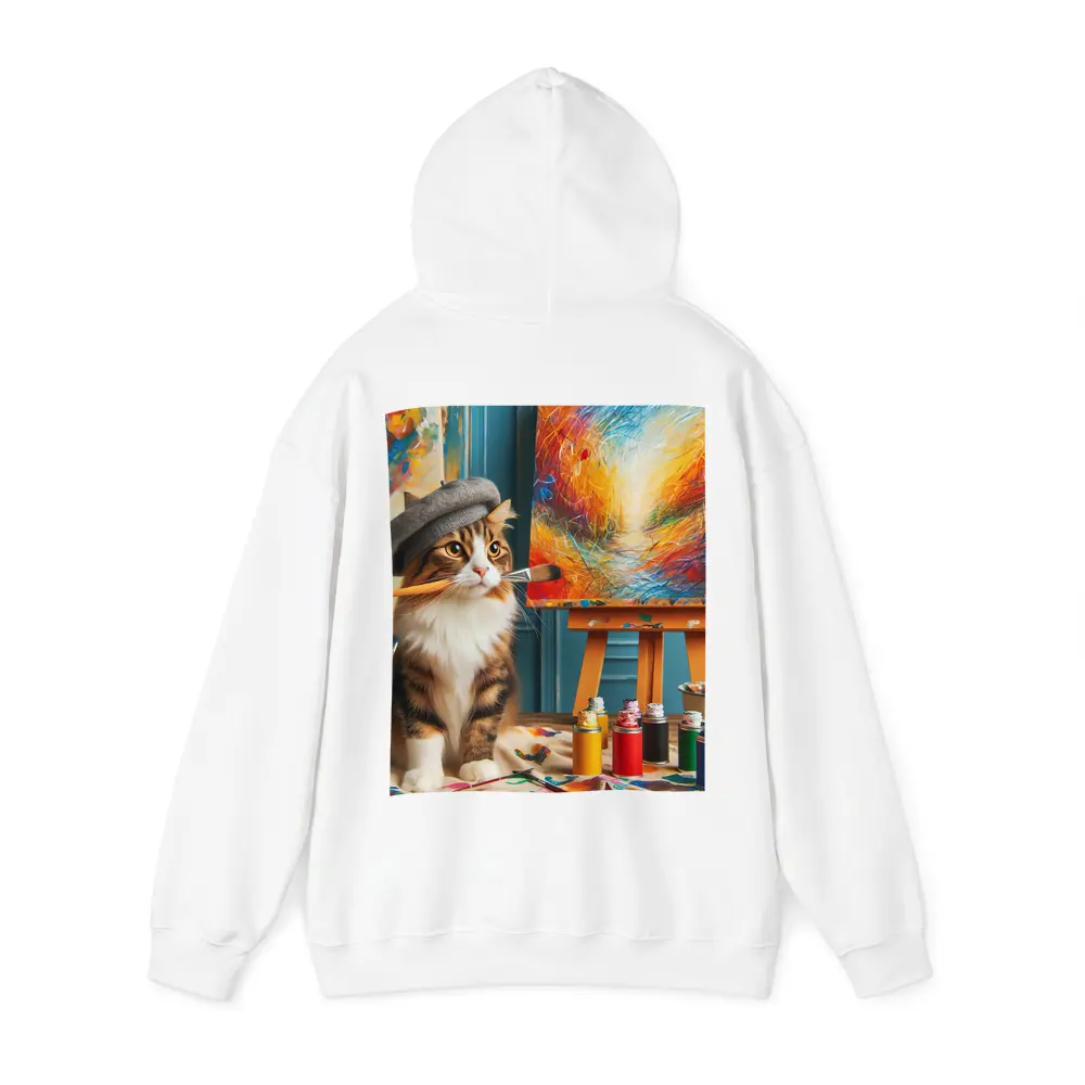 Tabby Cat Artist Beret Painting Studio – Hoodies