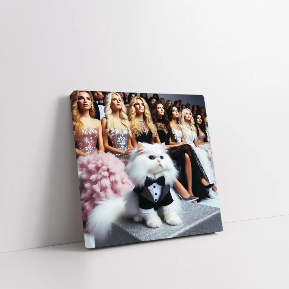 White Persian Cat Tuxedo Fashion Show – Wall Art