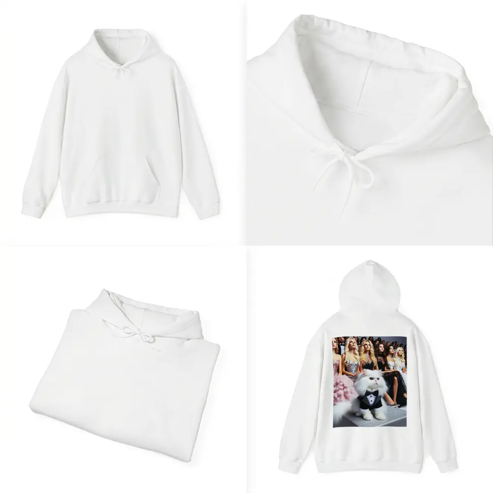 White Persian Cat Tuxedo Fashion Show – Hoodies