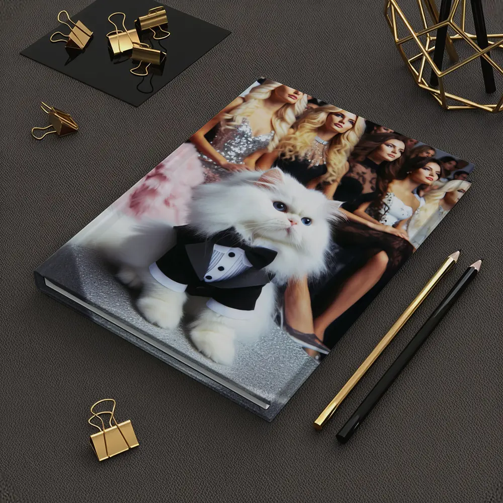 White Persian Cat Tuxedo Fashion Show – Notebooks